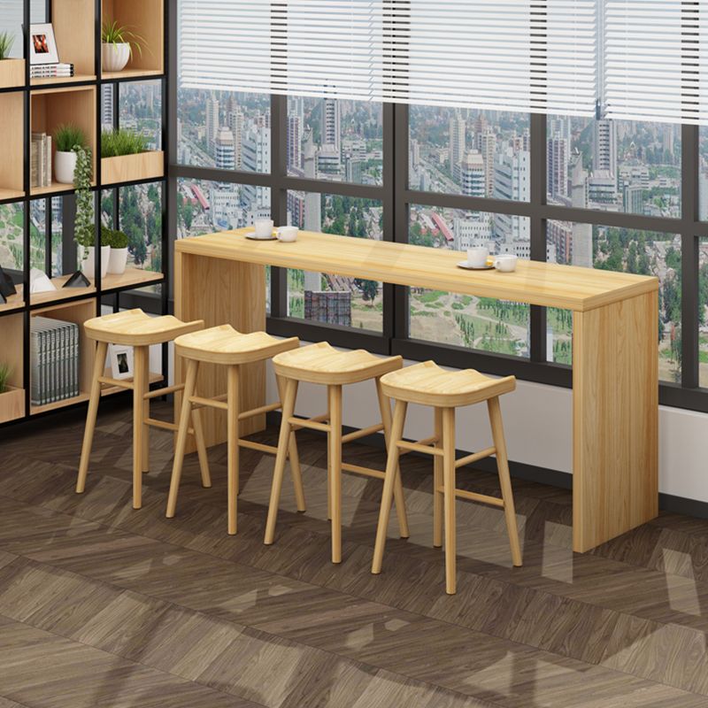 Wood Indoor Bistro Bar Height Cocktail Table Double Pedestal Counter Table