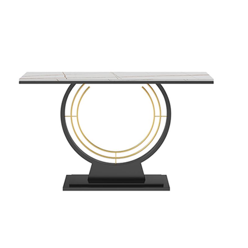 11"W Contemporary Console Table Stone Rectangle Console Sofa Table