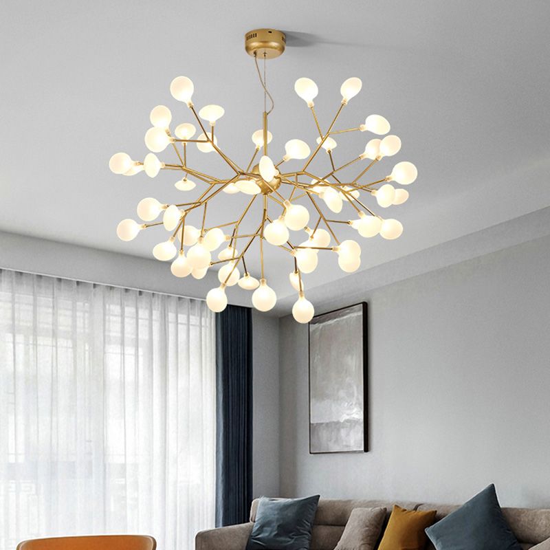 Gold Firefly Chandelier Modernist Metal Multi Lights Ceiling Chandelier for Living Room