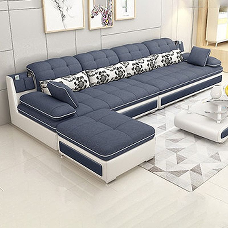 129.92" L√ó 62.99" W √ó 33.46" H Sofa Pillow Top Arm Sectional with Storage