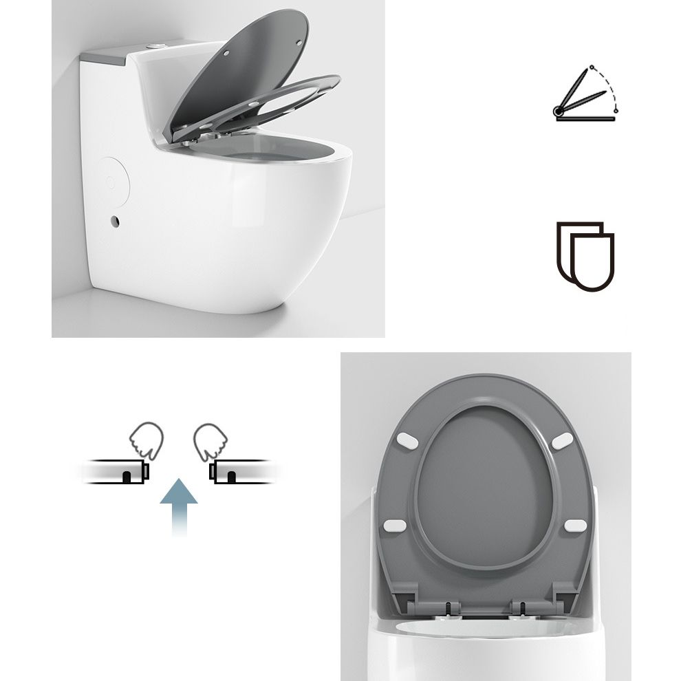 Modern Elongated Toilet Bowl Siphon Jet Flush Toilet with Seat