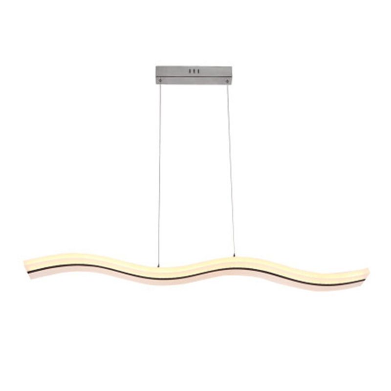 Dinning Room Island Pendant Light Simple White Over Island Lighting with Wave Metal Shade