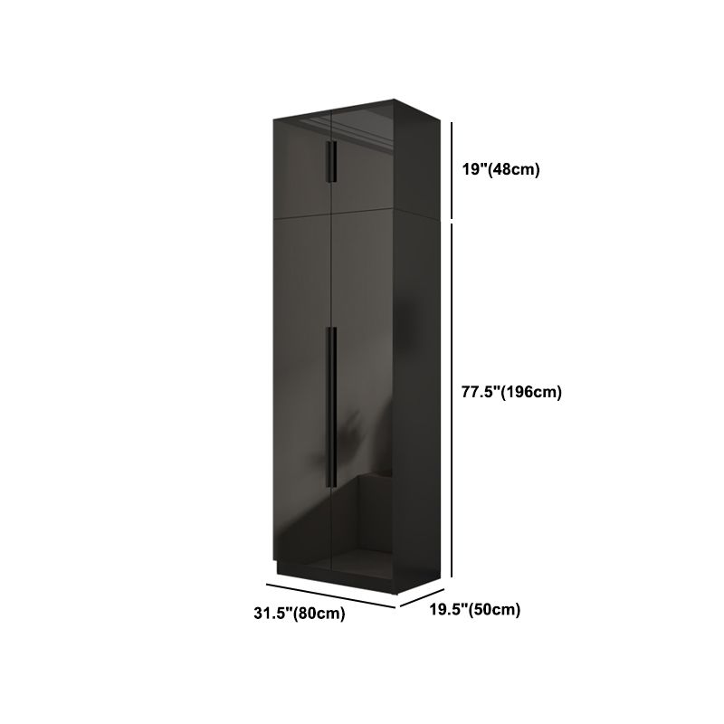 Modern Style Glass Wardrobe Black Colour Wardrobe Closet for Bedroom