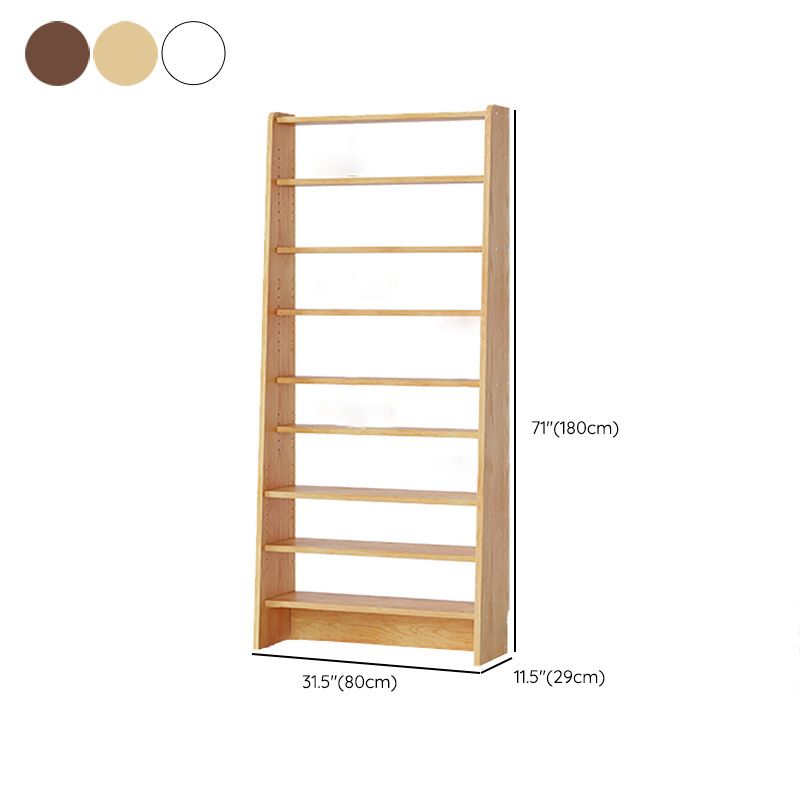 Modern Style Open Back Bookshelf Ladder Wooden Bookcase with Shelves