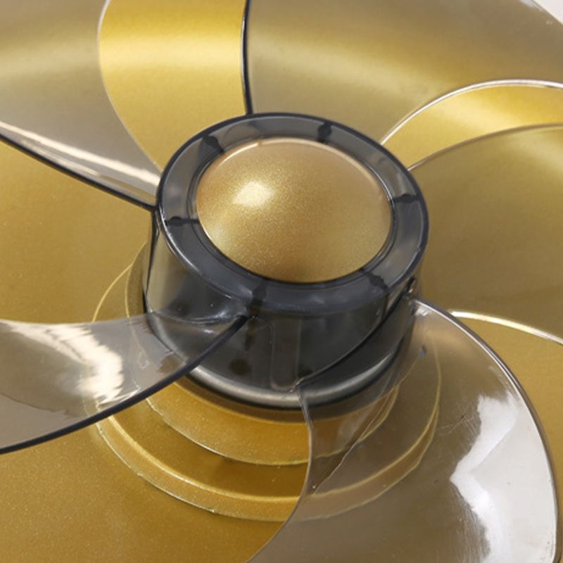 5-Blade LED Children Ceiling Fan Metallic Golden Fan with Light for Home