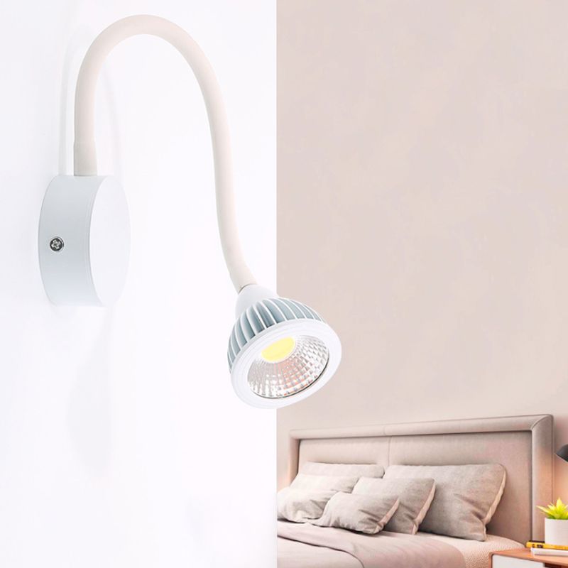 Dome Alluminio Alluminio Sconcetto Luce moderno LED LED Accensione a parete bianca regolabile con/senza interruttore, luce calda/bianca