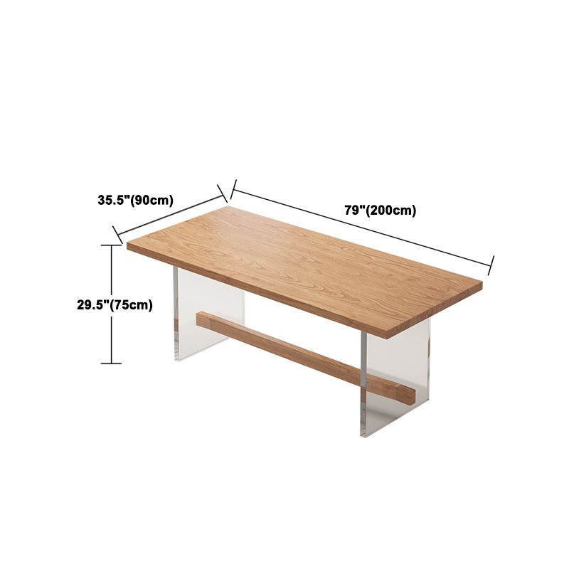 Modern Solid Wood Dining Set 1/2/5/7 Pieces Dining Table with Wood Chairs