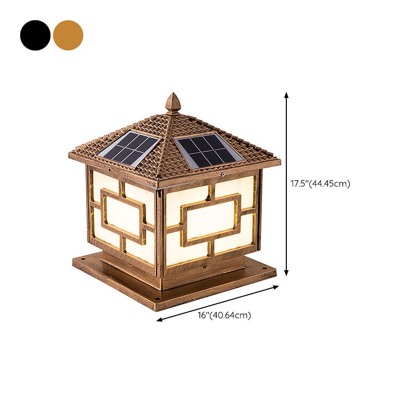 Modern LED Pillar Lamp Metallic LED Solar Lighting Fixture for Garden