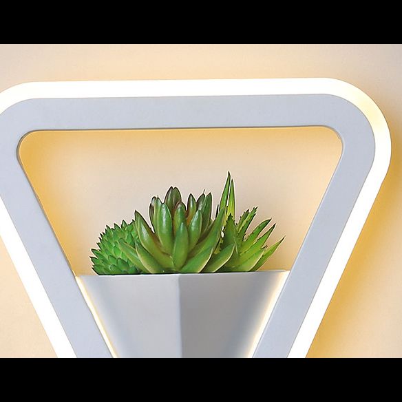 LED Triangle Shape Wall Mount Lamp Acrylic Shade Contemporary Plant Sconces for Living