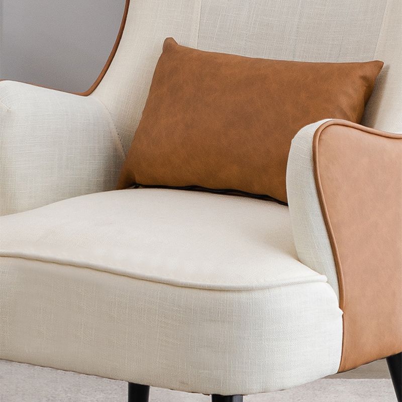 Sloped Arms Chair with Pillow Back and Basic Four Leg for Living Room