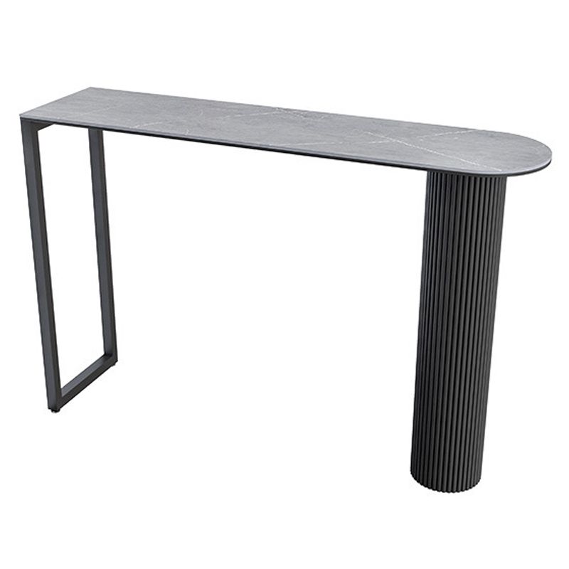 Nordic Rectangle Bar Counter Table Sintered Stone Dining Table for Kitchen with Metal Legs