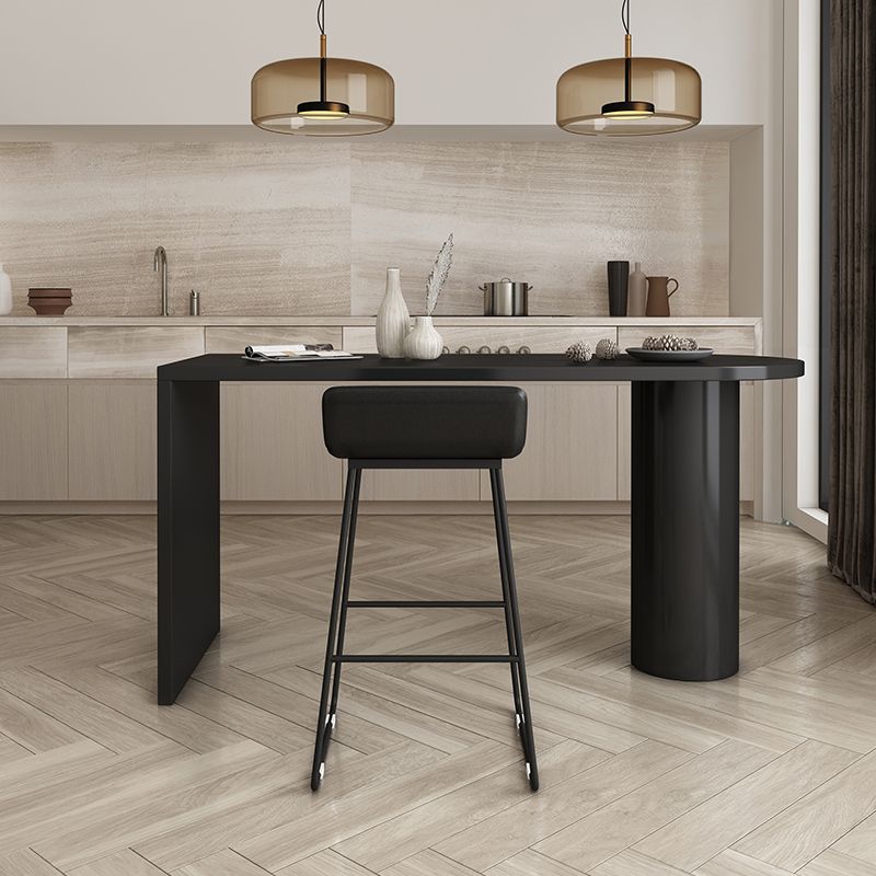 Modern Double Pedestal Bar Height Table Solid Wood Living Room Hall/Pub Table