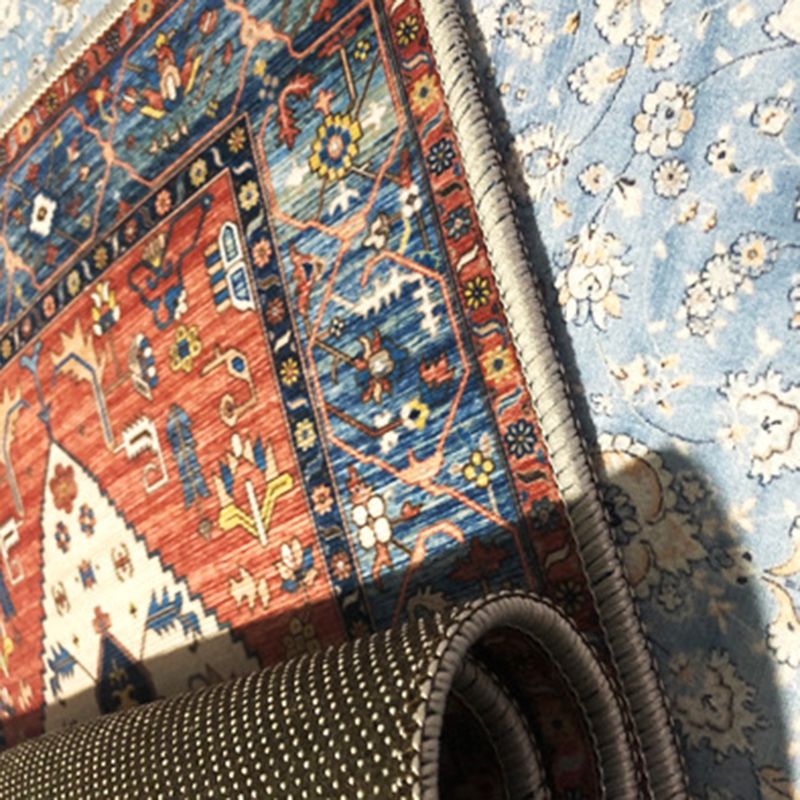 Veelkleurig ronde vloerkleed Marokkaanse bloemafdrukt tapijt vriendelijk wasbaar tapijt voor woningdecoratie