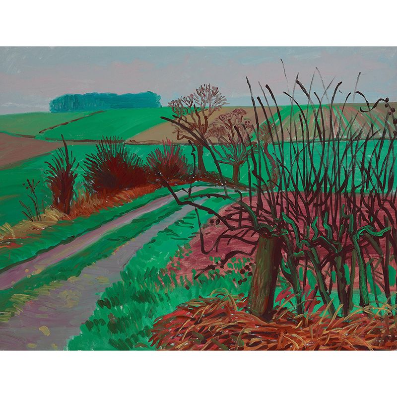 Green Farmland Pathway Wall Murals Landscape Painting Artistic Waterproof Wall Decor