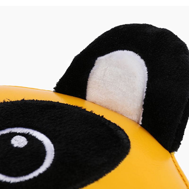 Modern Water Resistant Ottoman Specialty Shape Yellow Leather Standard