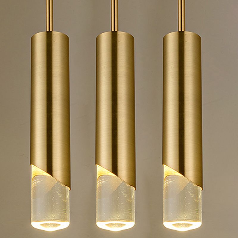 Contemporary Style Cylinder Drop Pendant Metal 3 Lights Pendant Light Kit