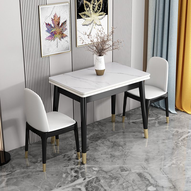 Glam Sintered Stone Rectangle Dining Room Set Space-Saving Design Dining Table Furniture