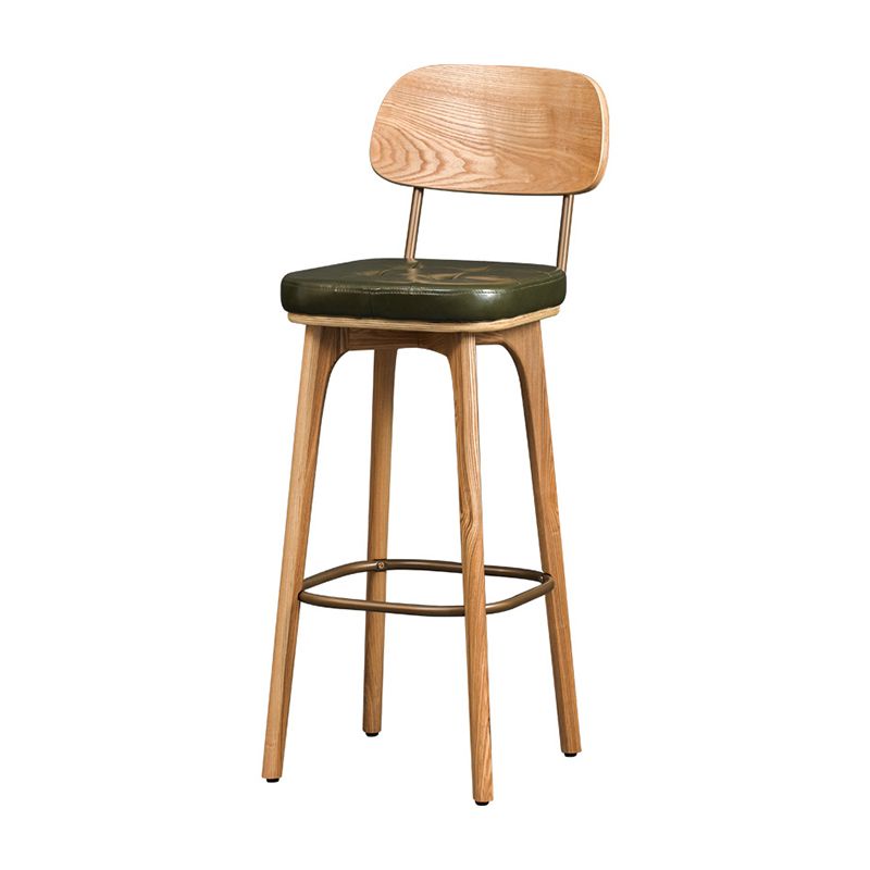Industrial Style Armless Barstool Leather 30-inch Seat Height Counter Stools
