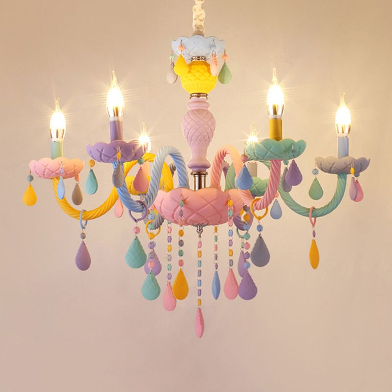 Bunte Metall Kronleuchter anheizt helle gebogene Arme moderne Stil Multi -Lichter -Federung Licht