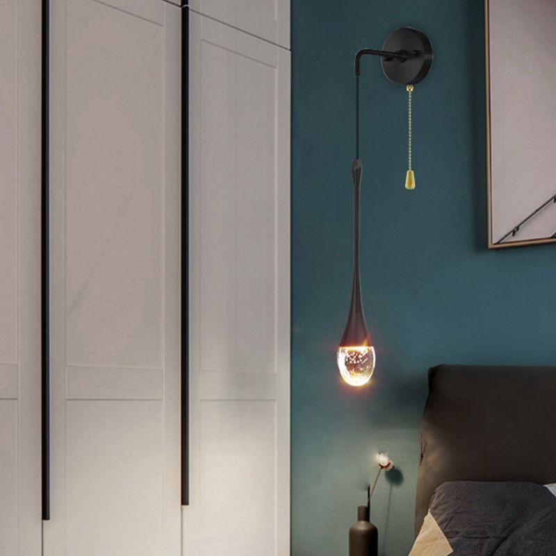 Unique Shape Crystal Wall Light Modern Style 1 Light Wall Mount Light for Bedroom