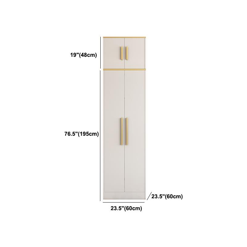 Contemporary Style Wardrobe Wooden Cloth Rod Included Wardrobe Closet for Bedroom