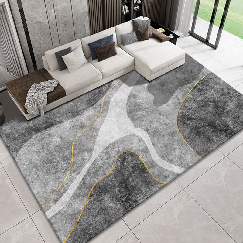 Tapis moderne à traces de fleurs, en Polyester mélangé, avec envers antidérapant, pour la décoration de la maison