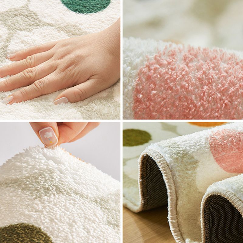 Orange Nordic Rug Polyester Color Block Rug Washable Rug for Living Room