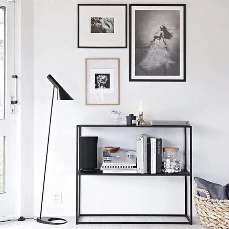 Metal Open Back Bookcase Industrial Etagere Storage Bookshelf