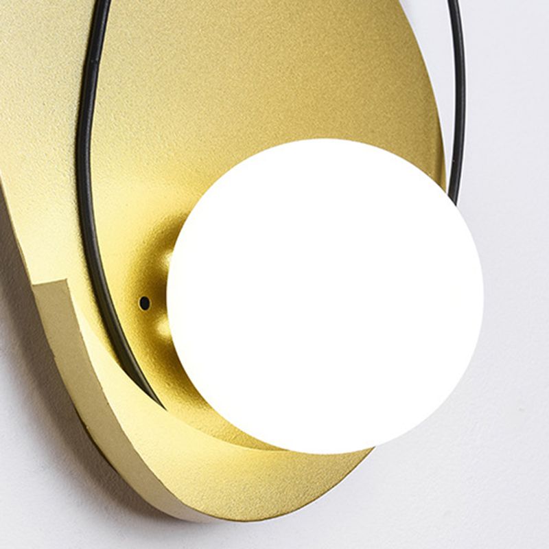 Postmodern Wall Lamp 1-Light Wall Mount Lamp with Glass Shade for Bedroom