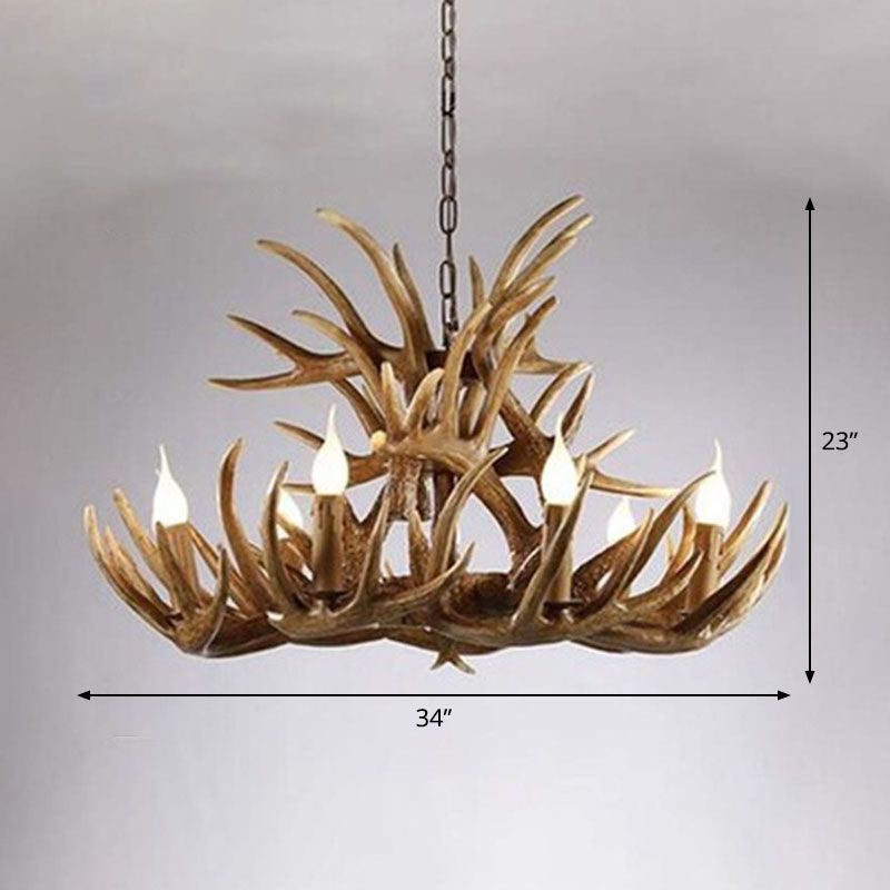 Lampada del lampadario in resina in resina di corno di cervo rustico per soggiorno per soggiorno