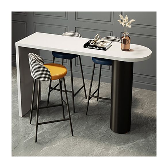 Contemporary Free Form Pub Set 1/3/4 Pieces Solid Wood Bar Table with Metal Stools