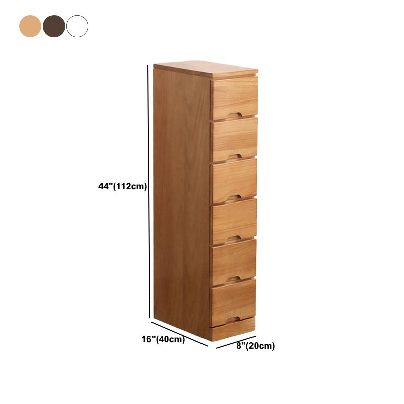 44.09" H Mid-Century Modern Solid Wood Accent Chest with 6 Drawers
