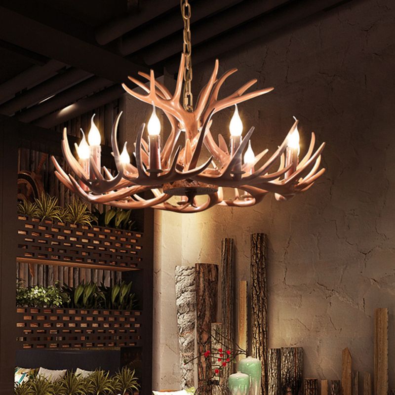 Chaîne de suspension réglable Light Light Traditional Antler Plastic Plafond Pendant