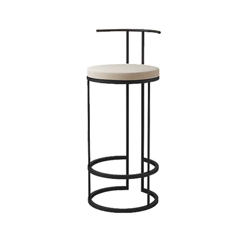 Contemporary Upholstered Counter Stool Bar-height Bar Stool with Metal Base