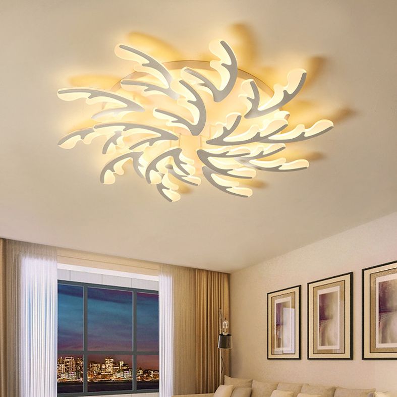Coral Flush Light Fixtures Simplicity Acrylic Ceiling Light Fixtures for Bedroom