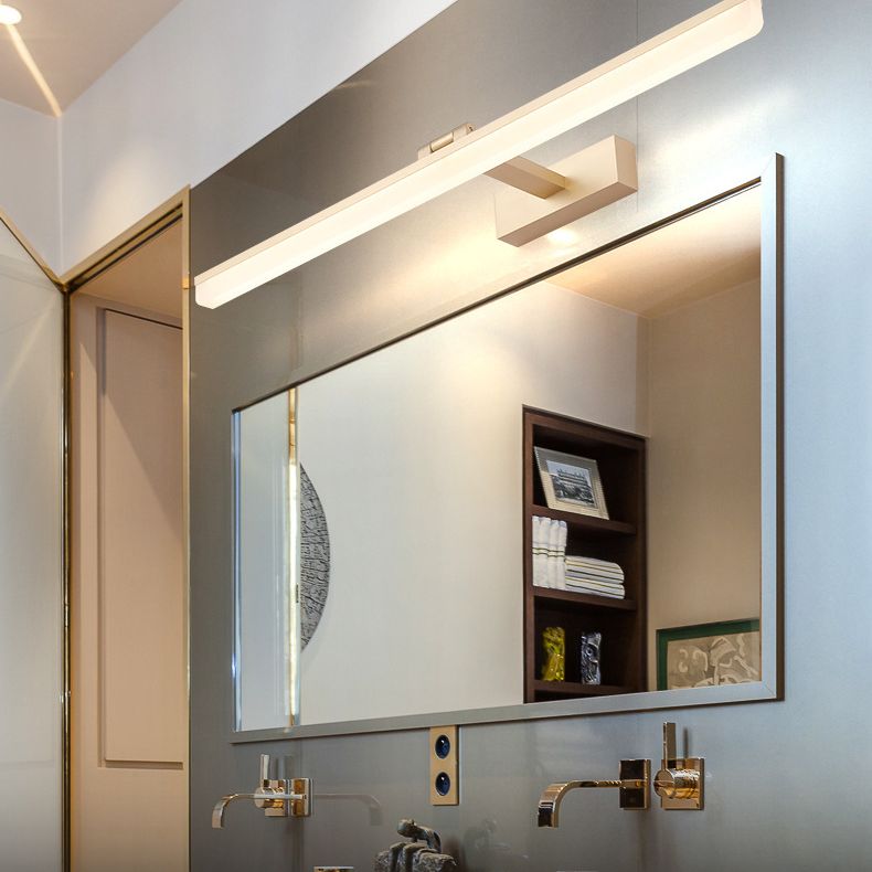 Modern Simple Mirror Cabinet Bathroom Wall Lights Metal Linear LED with Swivel Lamp Head Ambient Vanity Light