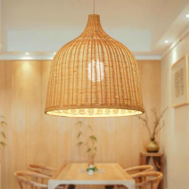 Rattan Hanging Light Modern Style Pendent Lighting Fixture for Sitting Room