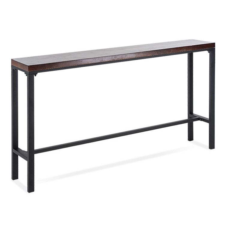 Wood Rectangle Bar Table Contemporary Bar Table with Trestle Base