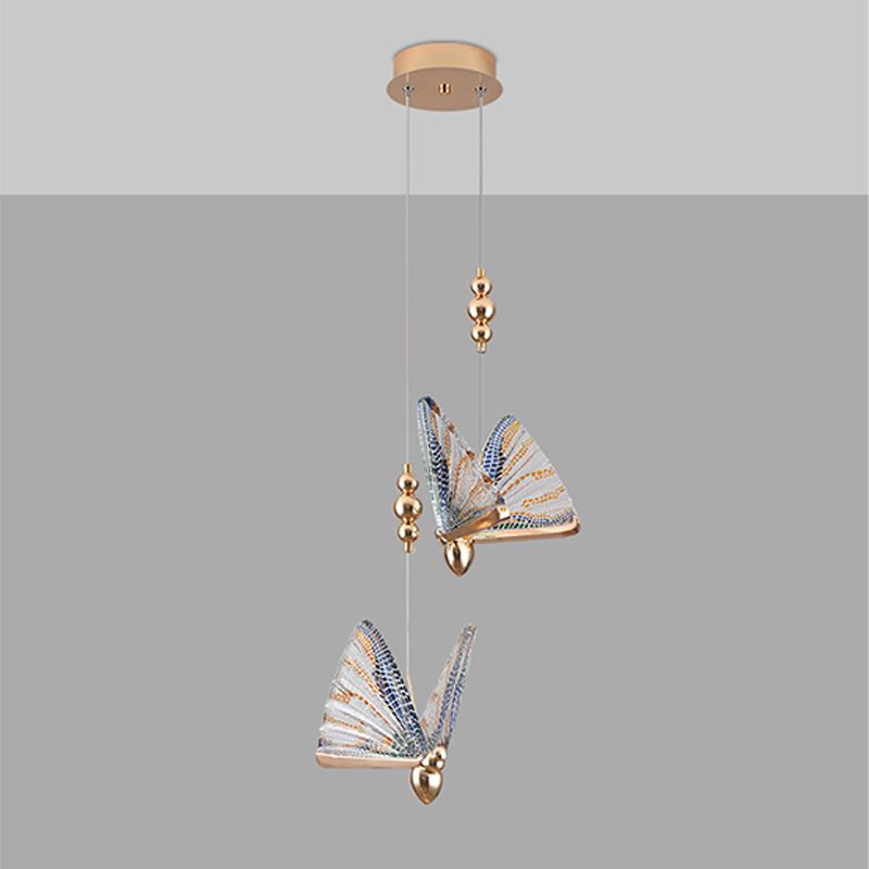 Butterfly Hanging Light Fixture Modern Style Pendant Lamp with Acrylic Shade for Bedroom