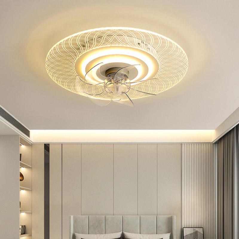 Ventilateur de plafond rigide ultrathin Light Minimaliste LED MINMOSIQUE MONT MONT LEMPER POUR CHAMBRE