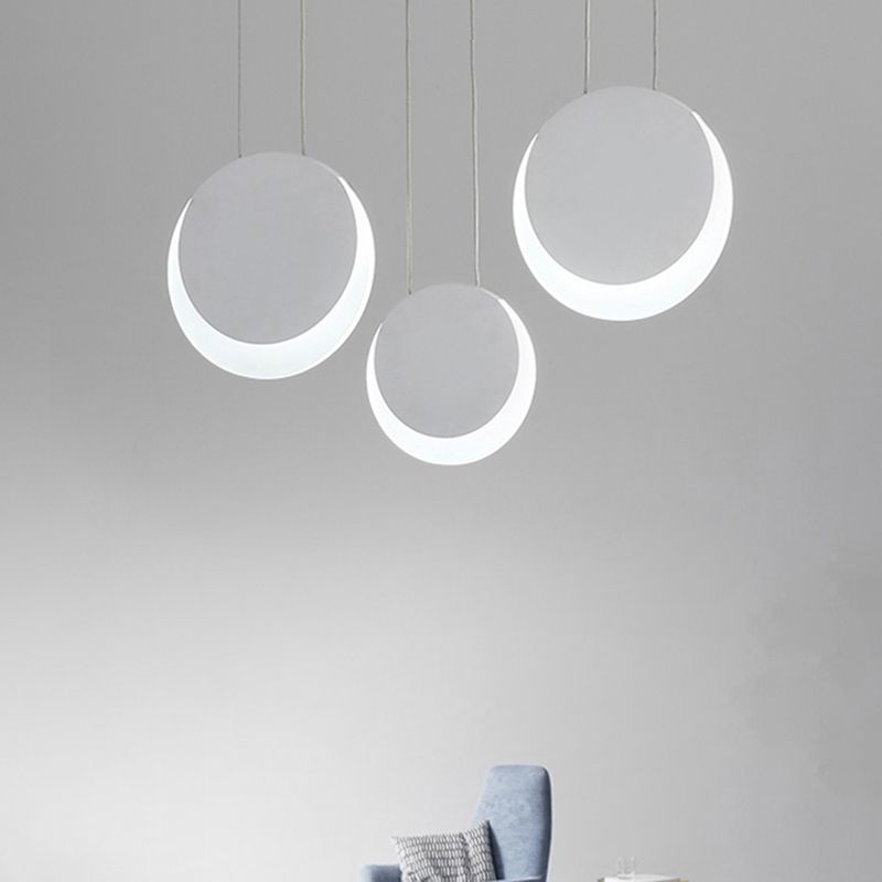 Colgante múltiple en forma de luna metal nórdico 3/4/5 luces blanca clúster luz de colgante en luz cálida/blanca