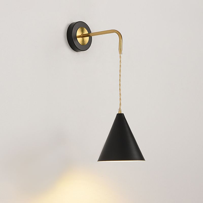Contemporary Metal Wall Light Black/White Lighting for Living Room