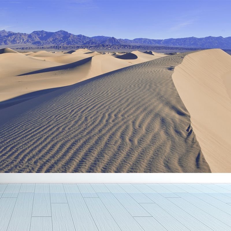 Extra Large Modern Wallpaper Mural White Dune and Far Away Mountain View Wall Art, Custom Print