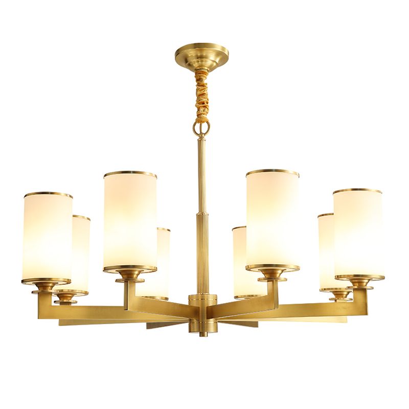 Lustre de lustre cylindrique américain lustre de plafond en cuivre