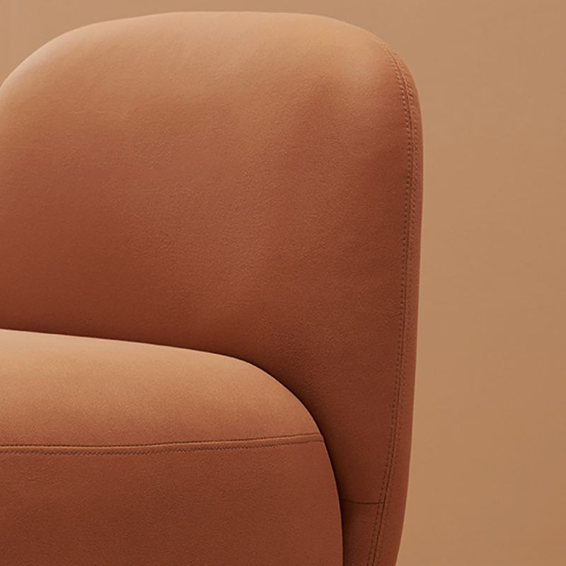 Contemporary Tight Back Slipper Chair with 4 Metal Legs in Faux Leather