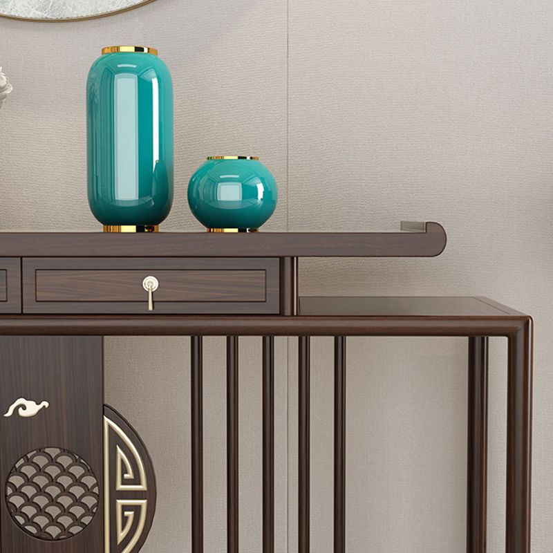 Rectangle Shape Contemporary Console Table Dark Brown Console Sofa Table