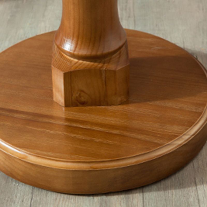Modern Round Solid Wood Coffee Table 29.5"H Pedestal Cocktail Table