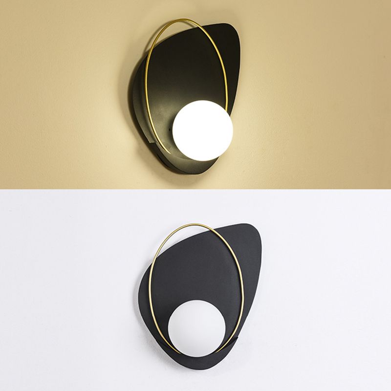 Postmodern Wall Lamp 1-Light Wall Mount Lamp with Glass Shade for Bedroom