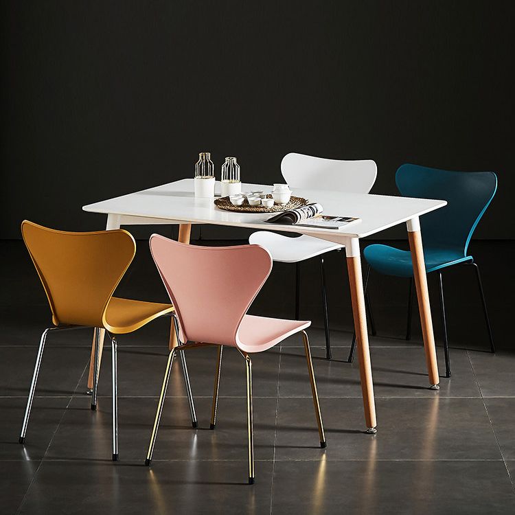 Sillas sin brazos para comedor con respaldo lateral, sillas laterales para comedor interior con patas de metal