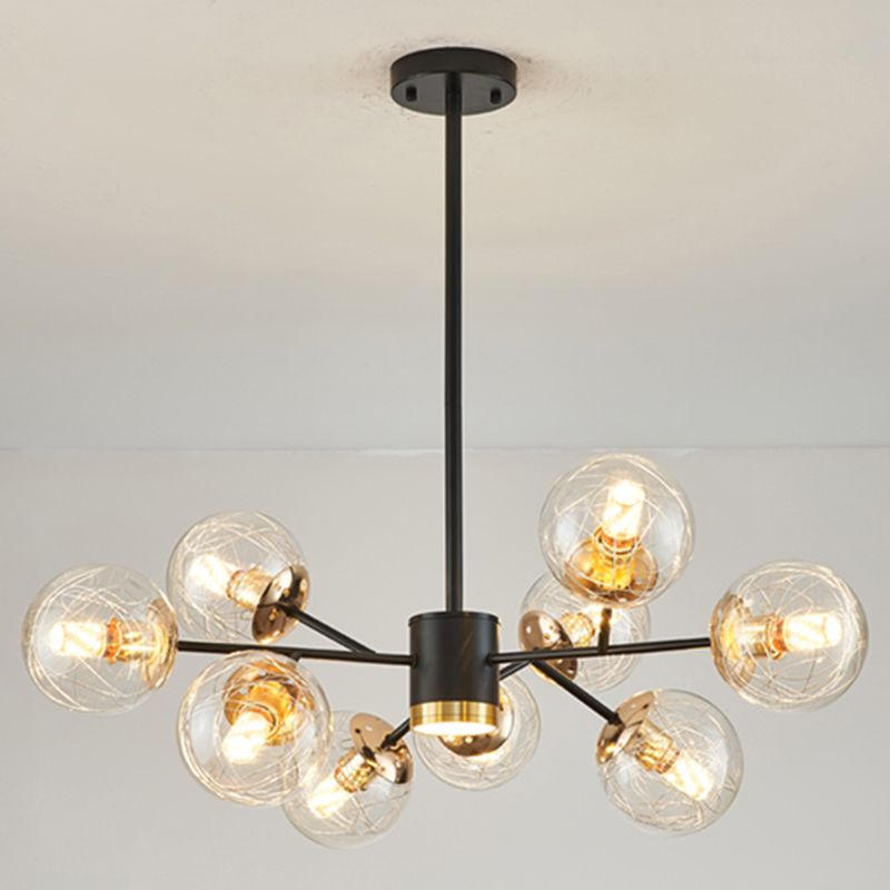 Modern Chandelier Lights Globe-Shaped Pendant Lights Glass Pendant Chandelier for Dining Room